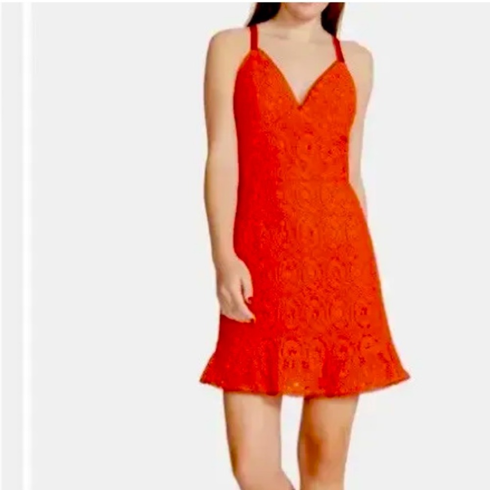 Elegant Red Lace Dress